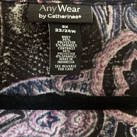 Any Wear Catherines Open Cardigan 2X 22 24W Multicolor Paisley Artsy Art To Wear - Picture 7 of 8